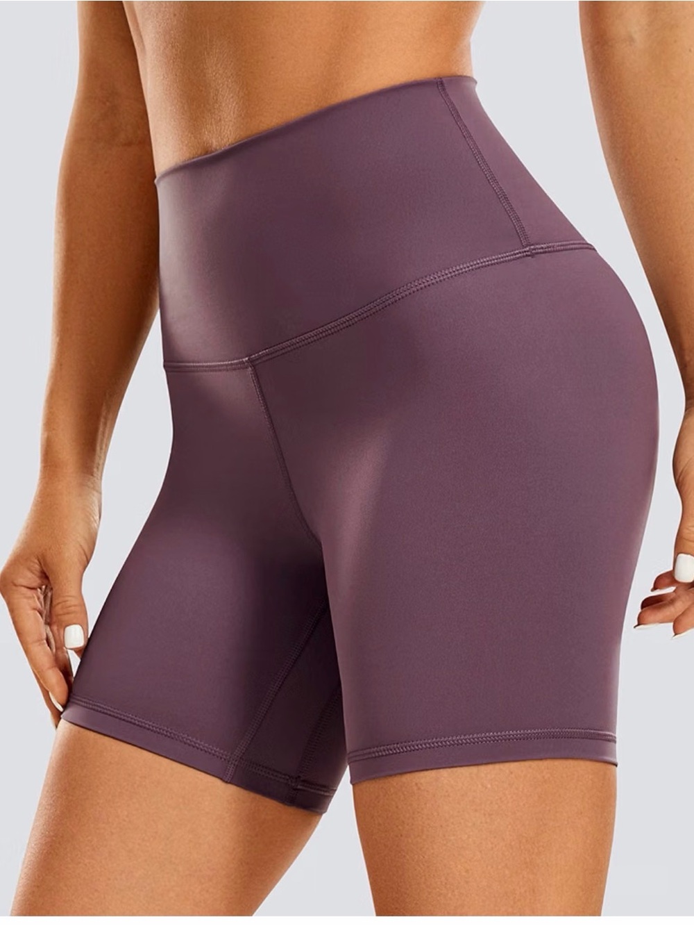 NEW - CRZ YOGA Naked Feeling Biker Shorts 6" - Arctic Plum